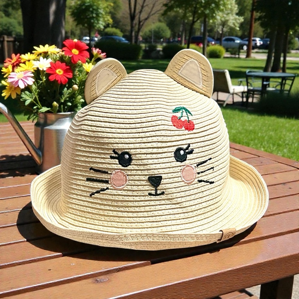 Flapjack kids Woven straw hat with sun protection